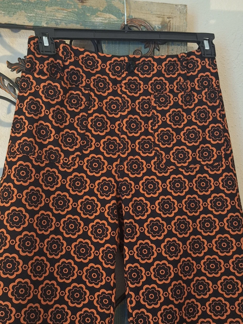 Anthropologie Blk/Brn Patterned Wide-Leg Pants. Size 28 Excellent Condition - Picture 8 of 16